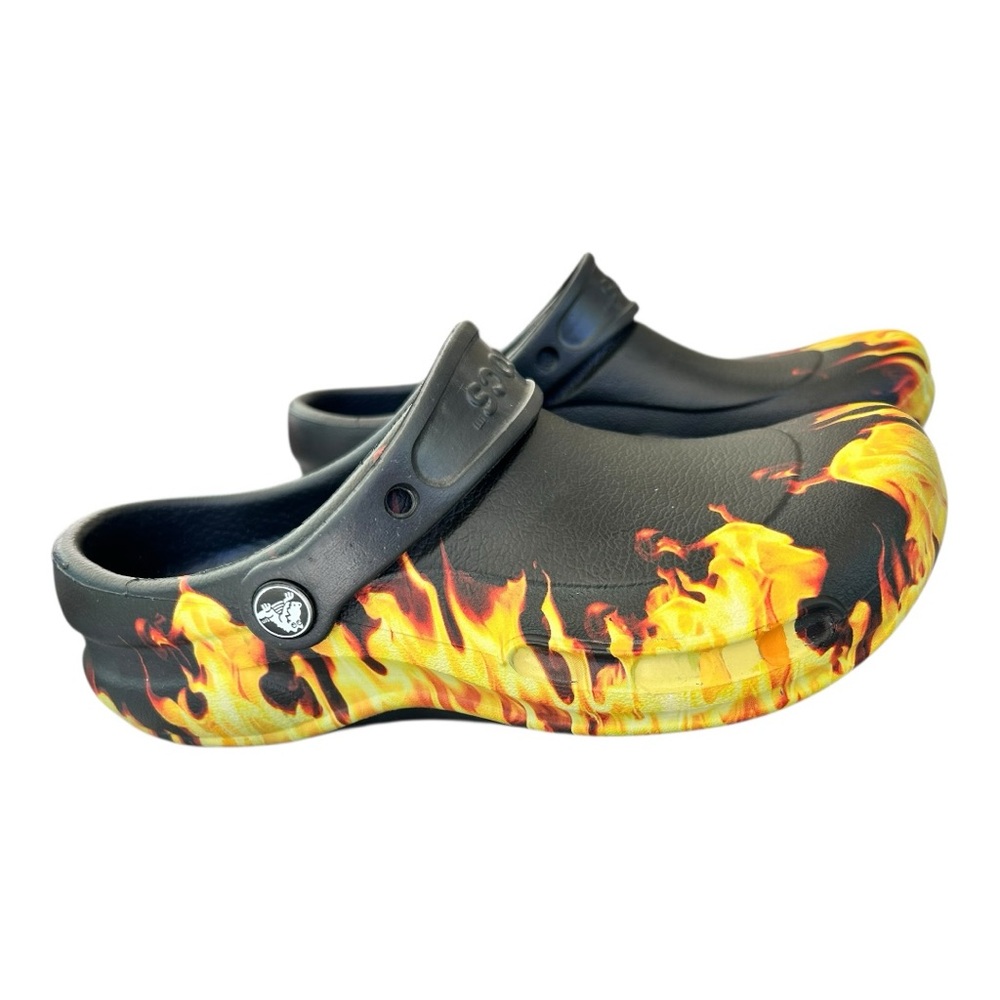 CROCS Bistro Graphic Flame Unisex Clogs Men’s 6 Women’s 8 EC